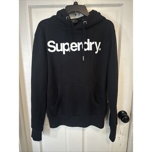 Superdry Core Logo Hoodie Sweatshirt Black‎ Size Medium